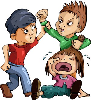 Kids Bullying: Boy Protecting Girl