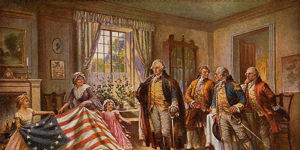 Independence Day Betsy Ross Flag Presentation George Washington